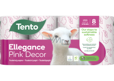 Tento Ellegance Pink Decor toaletní papír 150 útržků 3 vrstvý 8 kusů