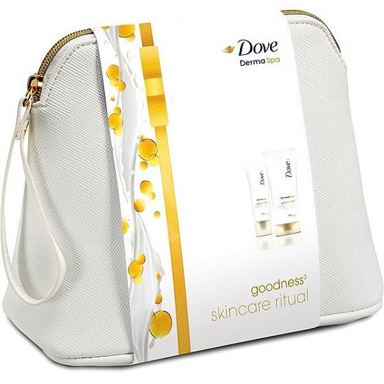 Dove Derma Spa Goodness3 krém na ruce 75 ml + Derma Spa Goodness3 tělové mléko 200 ml + kosmetická taška, kosmetická sada