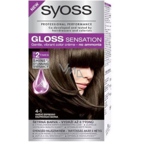 Syoss Gloss Sensation Šetrná barva na vlasy bez amoniaku 4-1 Hnědé espresso 115 ml