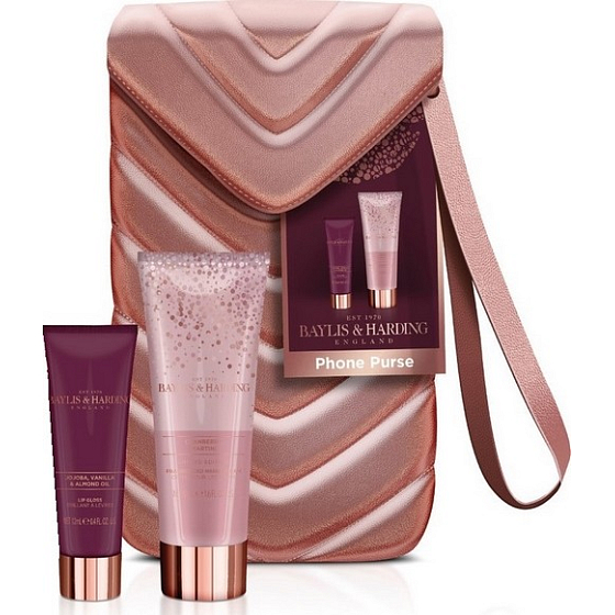 Baylis & Harding Brusinkové Martini krém na ruce 50 ml + lesk na rty + taštička, kosmetická sada