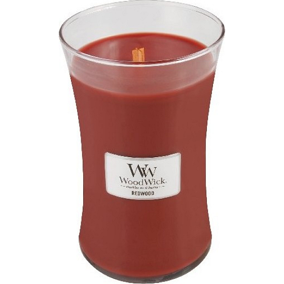 WoodWick Redwood - Santalové dřevo vonná svíčka s dřevěným knotem a víčkem sklo velká 609 g
