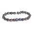 Perla říční černá náramek elastický přírodní, 7 - 8 mm / 16 - 17 cm, symbol ženskosti, přináší obdiv