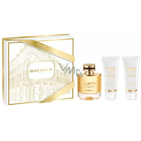 Boucheron Quatre Iconic parfémovaná voda 100 ml + tělové mléko 100 ml + sprchový gel 100 ml, dárková sada pro ženy