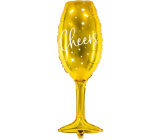 Ditipo Balónek fóliový nafukovací sklenice Cheers zlatý 80 cm