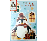 Albi Skládací vánoční přání 3D Tučňák 11,5 x 17 cm