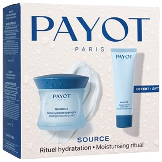 Payot Source Créme Hydratante Adaptogéne pleťový hydratační krém 50 ml + Source Masque Baume Réhydratant hydratační osvěžující maska 50 ml, kosmetická sada pro ženy