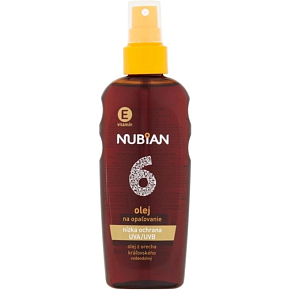 NUBIAN Olej na opalování SPF 6 s betakarotenem ve spreji, 200 ml