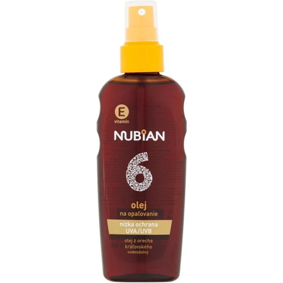 NUBIAN Olej na opalování SPF 6 s betakarotenem ve spreji, 200 ml