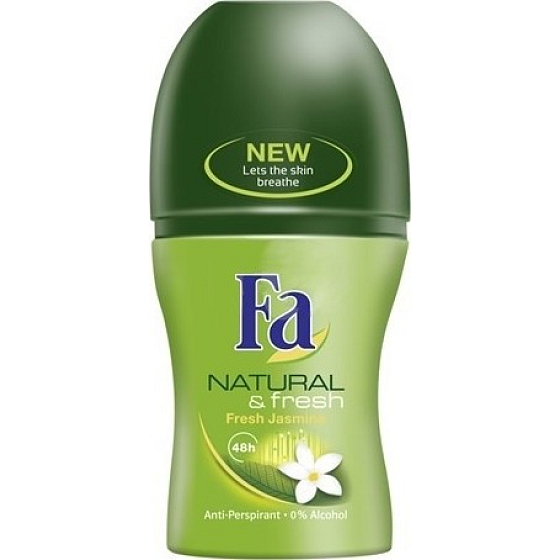 Fa Natural & Fresh Jasmine kuličkový antiperspirant deodorant roll-on pro ženy 50 ml