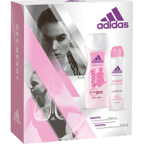 Adidas Control antiperspitant deodorant sprej pro ženy 150 ml + Smooth sprchový gel 250 ml, kosmetická sada