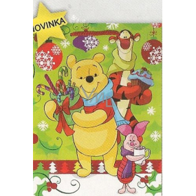 Nekupto Dárková papírová taška 33 x 26 x 13 cm Medvídek Pú Vánoční 1187 WLGL