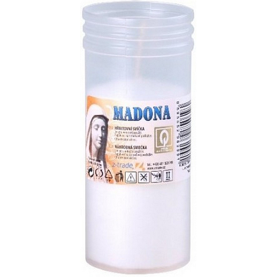 Madona Hřbitovní svíčka vklad lisovaná bílá 2,5 dne 180 g