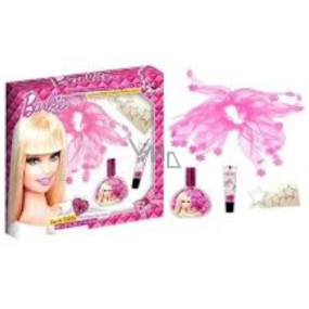 Mattel Barbie toaletní voda 30 ml + lesk na rty + gumička do vlasů + nálepky na nehty dárková sada