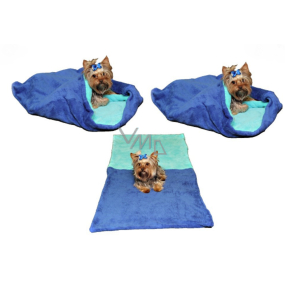 Marysa pelíšek - pytel 3v1 je určen pro štěňátko, koťátko, hlodavce nebo fretku XL 60 x 150 cm modrý/tyrkys