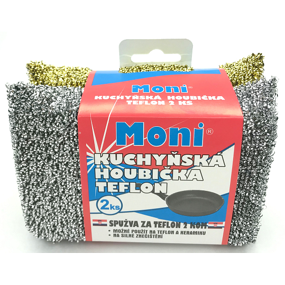 Moni Drátěnka na teflon, houbička 2 kusy