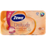 Zewa Deluxe Aqua Tube Cashmere Peach parfémovaný toaletní papír 150 útržků 3 vrstvý 8 kusů, rolička, kterou můžete spláchnout