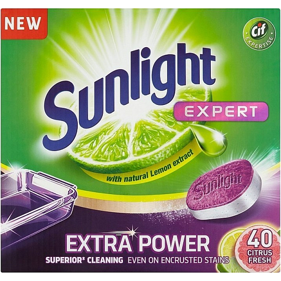 Sunlight All in 1 Expert Extra Power Citrus Fresh tablety do myčky nádobí 40 kusů