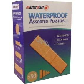 Masterplast Waterproof Assorted Plasters náplast voděodolná mix krabička 50 kusů