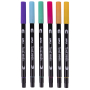 Apli Brush Marker štětcový fix se dvěma hroty pastelový 6 kusů, sada