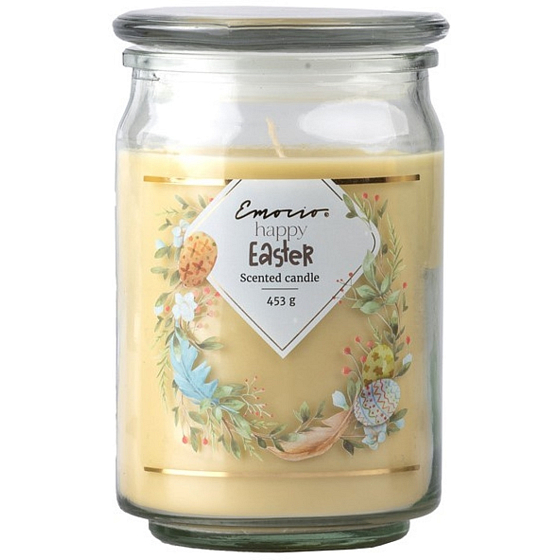 Emocio Happy Easter vonná svíčka sklo se skleněným víčkem 453 g 93 x 142 mm