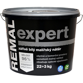 REMAL Expert zářivě bílá malířská barva na zeď, 22+3 kg REMAL Expert zářivě bílá malířská barva na zeď, 22+3 kg