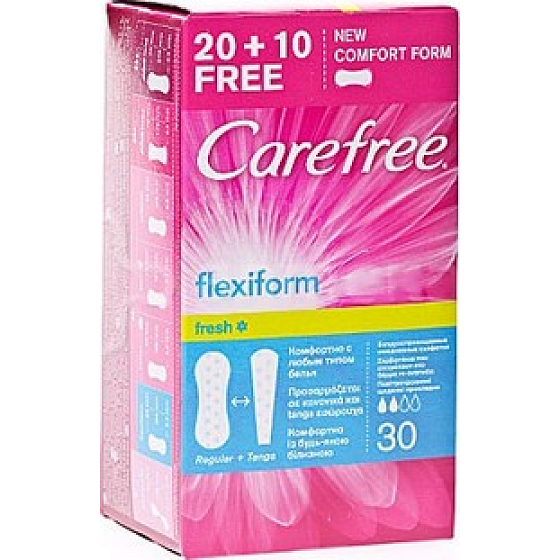Carefree Flexiform Fresh slipové intimní vložky 30 kusů