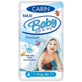 Carin Baby Soft & Dry Maxi 4, 7 -18 kg plenkové kalhotky 20 kusů