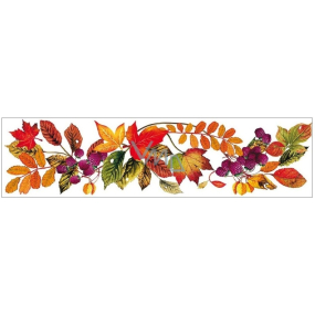 Okenní fólie bez lepidla pruh s podzimním listím 59 x 15cm č.2