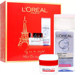 Loreal Paris Revitalift denní krém proti vráskám 50 ml + micelární voda pro normální a smíšenou pleť 200 ml, kosmetická sada