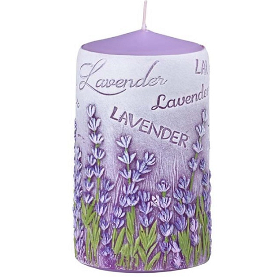 Candles Levandule vonná svíčka s obtiskem levandule válec 60 x 110 cm 1 kus