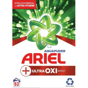 Ariel Aquapuder Ultra Oxi Effect prací prášek na bílé, barevné a černé prádlo 53 dávek 3,975 kg