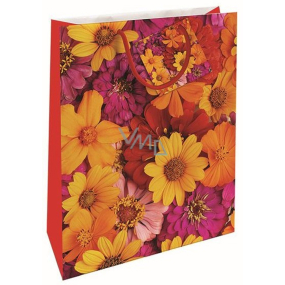 Nekupto Dárková papírová taška 32,5 x 26 x 13 cm Barevné květiny