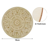 Věštecká kyvadlová hrací deska dřevěná s měsíční hvězdou 15 cm