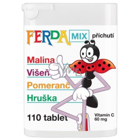 Ferda Mix vitamin C doplněk stravy se sladidly 60 mg 35 g 110 tablet