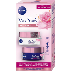 Nivea Rose Touch Anti-wrinkle denní krém proti vráskám 50 ml + noční krém proti vráskám 50 ml, duopack
