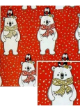 Nekupto Dárkový balicí papír vánoční 70 x 1000 cm Červený, lední medvěd, tučňák