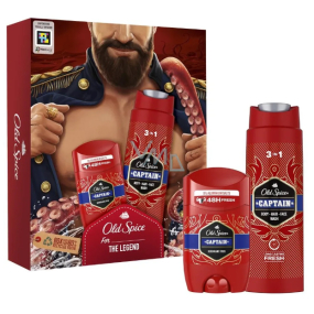 Old Spice Captain deodorant stick 50 ml + 3v1 sprchový gel na tvář, tělo a vlasy 250 ml, kosmetická sada pro muže