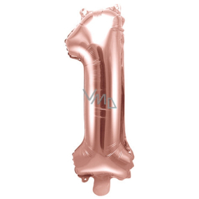 Ditipo Balónek fóliový nafukovací číslo 1 růžové zlato 35 cm 1 kus