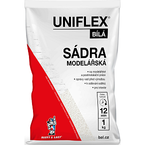 Uniflex sádra bílá, modelářská, 1 kg Uniflex sádra bílá, modelářská, 1 kg