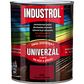 Industrol S2013 univerzál lesk vrchní barva na kov a dřevo, 8300 červeň višňová, 600 ml