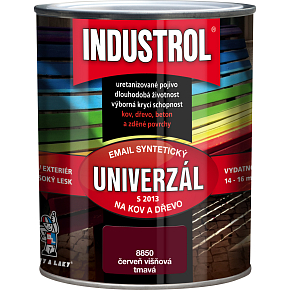 Industrol S2013 univerzál lesk vrchní barva na kov a dřevo, 8850 tmavá červeň višňová, 750 ml