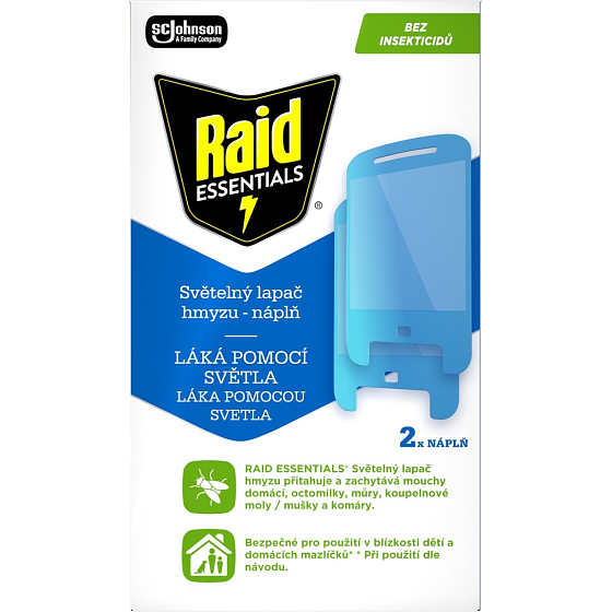 Raid Essentials světelný lapač hmyzu s náplní