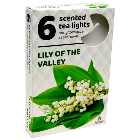 Tea Lights Konvalinky vonné čajové svíčky 6 kusů