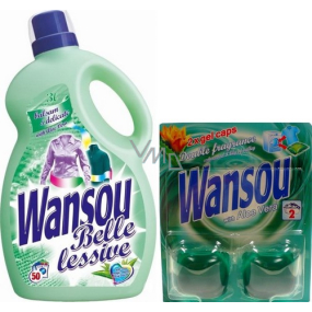 Wansou Belle Lessive Balsam & Delicate Aloe Vera tekutý prací prostředek 3 l + gelové kapsle 2 kusy