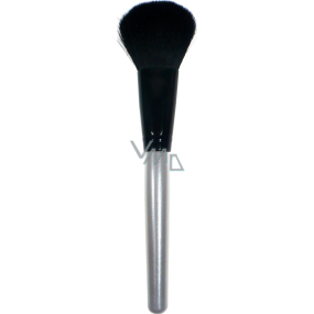 Kosmetický štětec se syntetickými štětinami na pudr černý s bílou rukojetí 19 cm