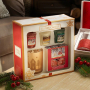 Yankee Candle Vonné votivní svíčky 49 g x 3 kusy - Christmas Magic, All Is Bright, The Perfect Tree + čajová svíčka Christmas Magic 12 kusů + svícen, vánoční dárková sada