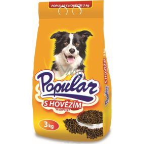 Popular S hovězím kompletní krmivo pro psy 3 kg