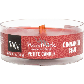 WoodWick Cinnamon Chai - Skořice a vanilka vonná svíčka s dřevěným knotem petite 31 g