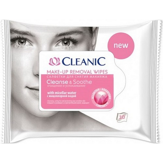 Cleanic Cleanse & Soothe odličovací ubrousky pro citlivou pokožku 10 kusů