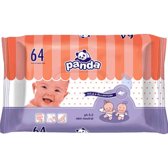 Bella Happy Baby Panda vlhčené ubrousky pro děti 64 kusů